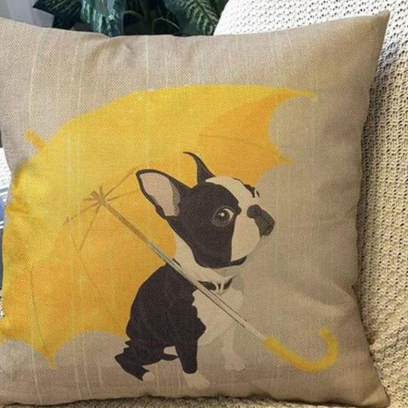Decorative Throw Pillow Cover Case Boston Terrier Dog Decor Couch Accent 18x18 - Picture 3 of 6